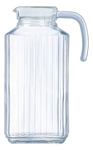 Jarra De Cristal Tapa Y Frigo Manejar Grandes 8 Taza Cr...