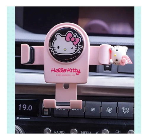 Soporte De Teléfono Para Auto Rosa Hello Kitty Sanrio Kawaii Color Rosa Claro