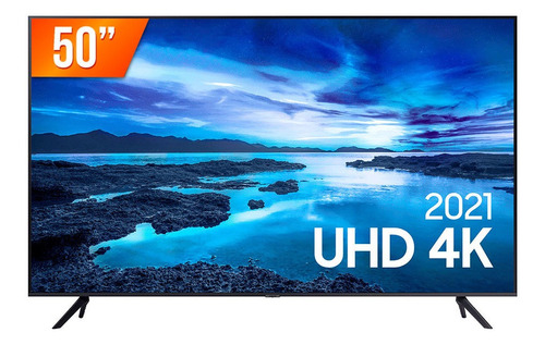 Imagem 1 de 4 de Smart Tv Led 50  Ultra Hd 4k Samsung 50au7700 Hdmi Crystal
