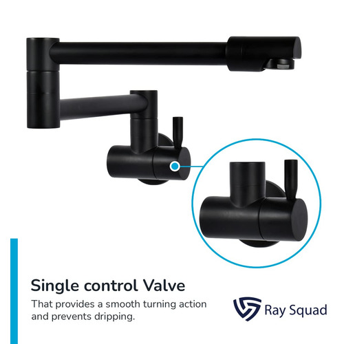 Ray Squad Matte Black Pot Filler Faucet