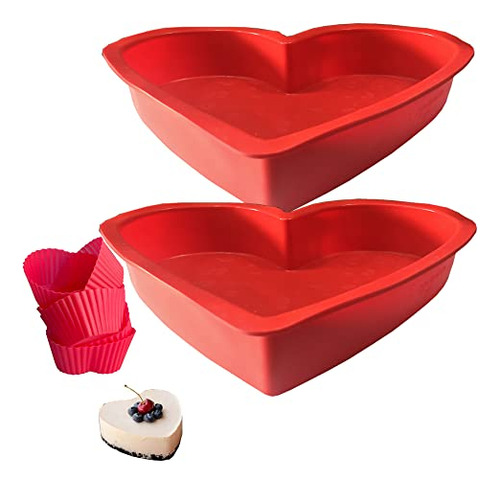 Molde De Silicona Para Pasteles, 2pcs Forma De Corazón