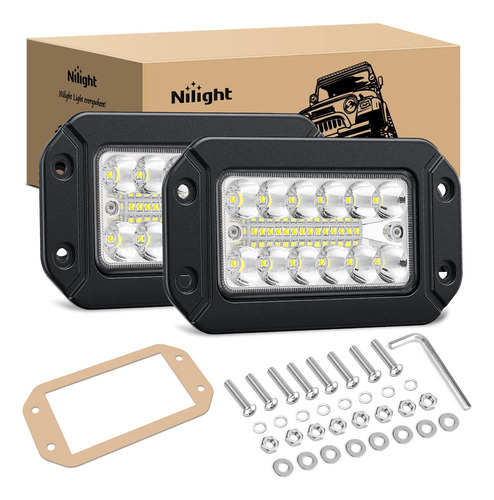 Nilight 2 Modulos De Luz Led De Montaje Empotrado, 6 Pulgada