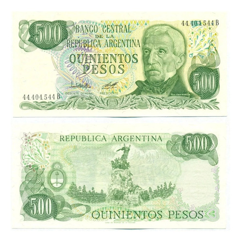 Cedula Da Argentina 500 Pesos 1979 - Flor De Estampa