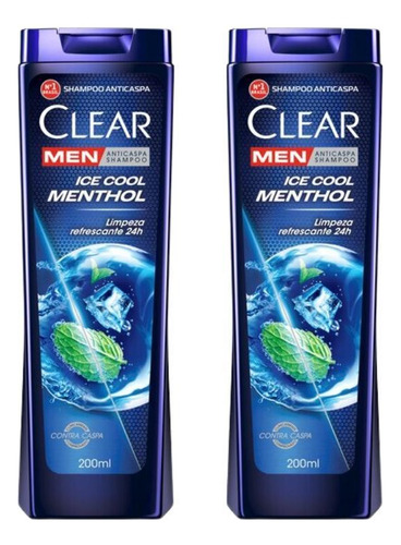 Shampoo Clear 200ml Ice Cool Menthol-kit C/2un