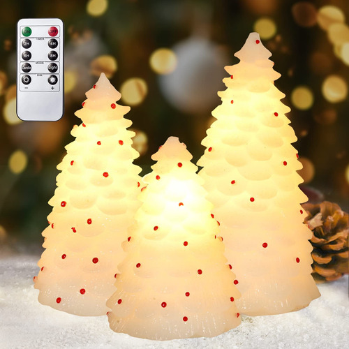 Cheriment - Velas Led Talladas A Mano Para Rbol De Navidad,