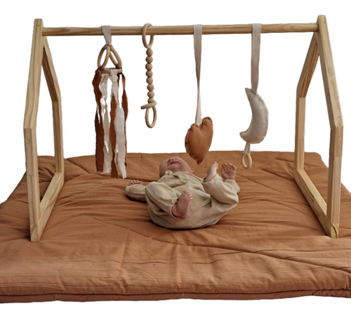 Gimnasio De Madera Para Bebes Estilo Montessori Canela