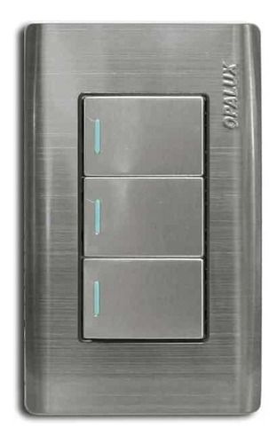 Interruptor Metálico Triple Con Dado 2,2cm Op-s03 Opalux