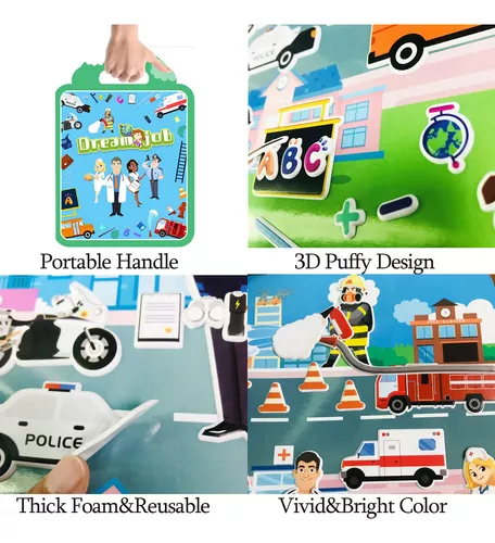  Libros de calcomanías reutilizables para niños, 3 juegos de  calcomanías extraíbles de viaje para niños de 2, 3, 4, 5 años, regalos de  cumpleaños, juguetes educativos de aprendizaje para edades de