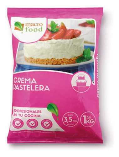 Crema Pastelera En Polvo 1kg. Rinde 3.5kg. Agronewen