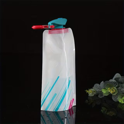 2pzas Botella De Agua Plegable 700ml Bolsa Para Agua Viaje