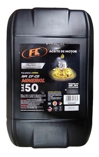 Paila Aceite Fc Para Diesel Sae 50 Toda Vzla!! 