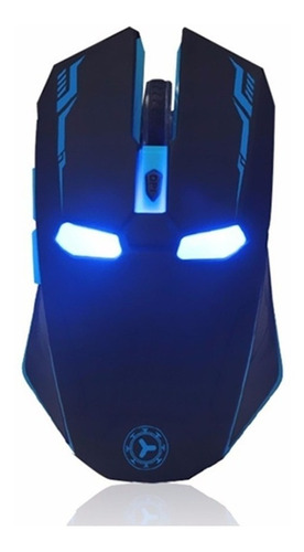 Imagen 1 de 10 de Mouse Gamer Iron Man Inalambrico Gaming Optico Luz Marvel 