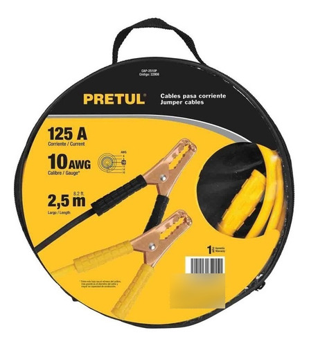 Cable Pasa Corrientes 2.5 Mt Calibre 10 Pretul 22808