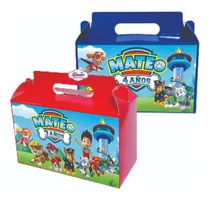 Comprar 12 Loncheras Cartón Dulceros Paw Patrol Personalizadas