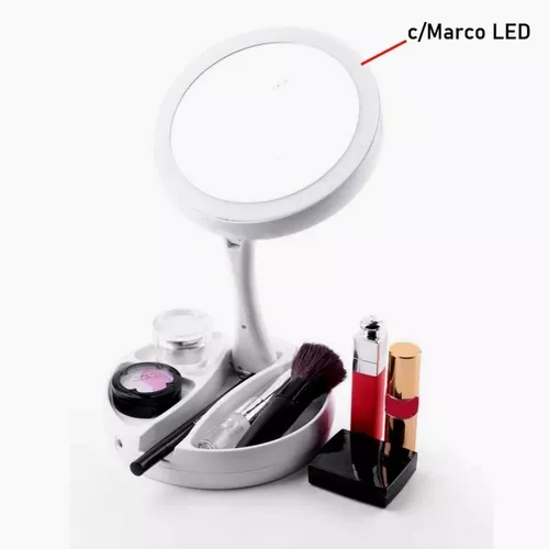 Espejo Con Luz Led Para Maquillaje Doble Aumento Usb