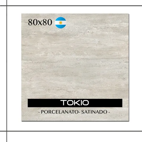 Porcelanato Alberdi Tokio 80x80 Rectif. 1° Calid. Travertino