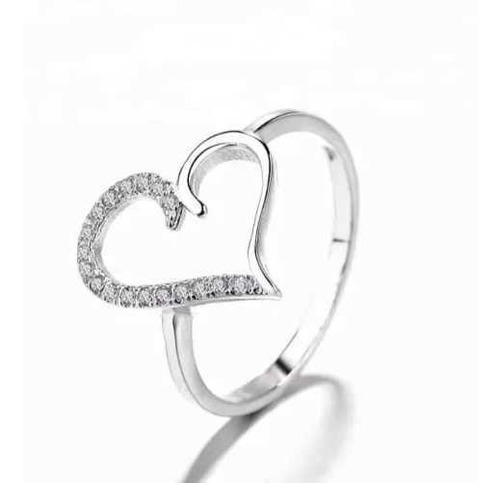 Anillo Corazon Enlazado Zirconias Plata 925