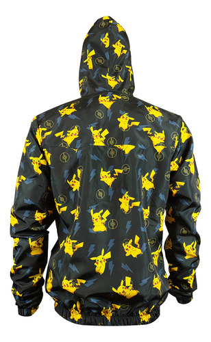Chamarra Rompevientos Para Hombre Con Gorro Pikachu