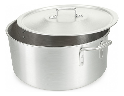 Kit Caçarola Panela Grande Industrial Restaurante Profissional Aluminio N32 + N34 + N36 Cor Cinza