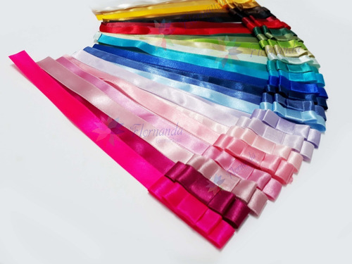30 Laços Duplo Cetim Nº3 1,5cm E Fita Adicional 21cm