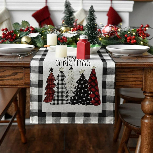 Camino De Mesa De Decoración Navideña Árbol De Navidad