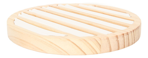 Bandeja Redonda Para Pendientes, 6 Ranuras, De Madera Maciza