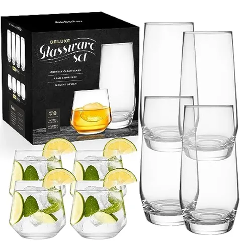 comprar Juego De Vasos Para Beber Altos Y Cortos De 8 A 4 Unidades
