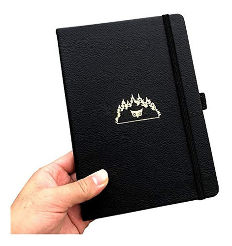 Cuaderno De Notas Con Puntos, 160 Páginas Color Negro, Buke
