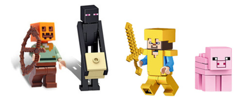 Figuras Minecraft Steve Creeper Alex Ender Pack 10 Piezas