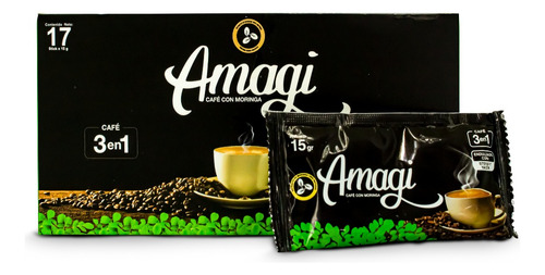 Amagi 3 En 1 Café Con Moringa - Multivitaminico 17 Sticks