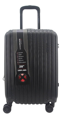 Valija Carry On 100%abs Liviana Reforz + Mochila Boca De Pez Negro Rayas