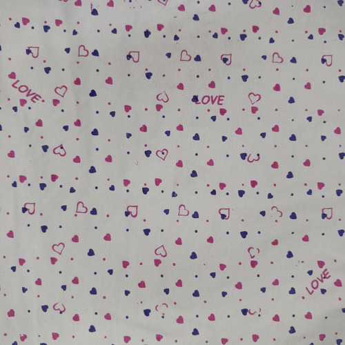 Tela Algodon Con Lycra 30.1 Estampado Ideal Lenceria Blanco Corazón
