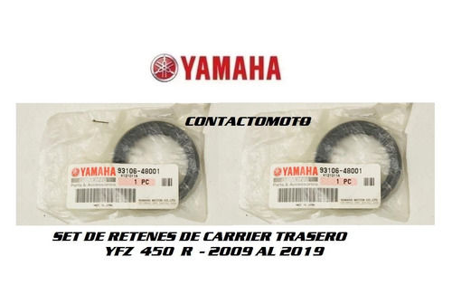 Retenes De Carrier Trasero Yfz450 R 09/19 Original Yamaha