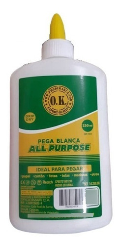 Pega Blanca Ok 250gr Caja 6 Unidades