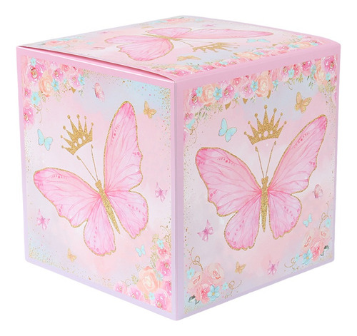 Caja De Forma De Mariposa Rosa Con 26 Letras Para Decoración