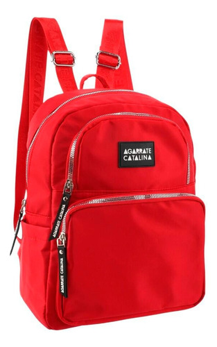 Mochila Mujer Tela Agarrate Catalina Urbana Negro Liso