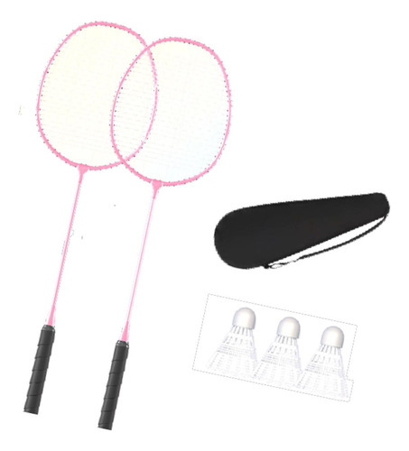 Raqueta De Bádminton Con 3 Volantes, Mango Antideslizante,