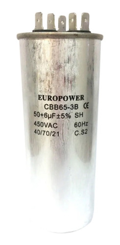 Capacitores De Marcha Para Aires 50+6 Uf Marca Europower