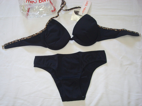 Malla Bikini De Lycra 2 Piezas Color Negro. Talle 85 Meu Ben