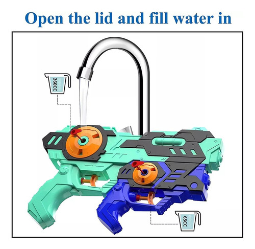 Pistola Agua Doble 2 En 1 Espacial 26cm Pileta Niño Verano