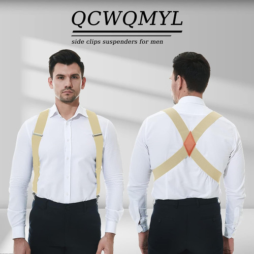 Tirantes Qcwqmyl Con Clip Lateral Para Hombre, 2 Pulgadas...