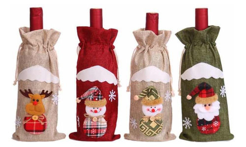 Funda Navideña Para Botellas De Vino Vestido Navideño