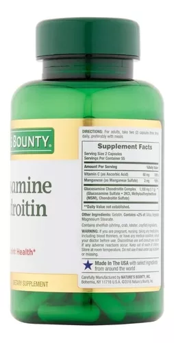 Glucosamina Condroitina Natures Bounty 60comp (con MSM y Colágeno