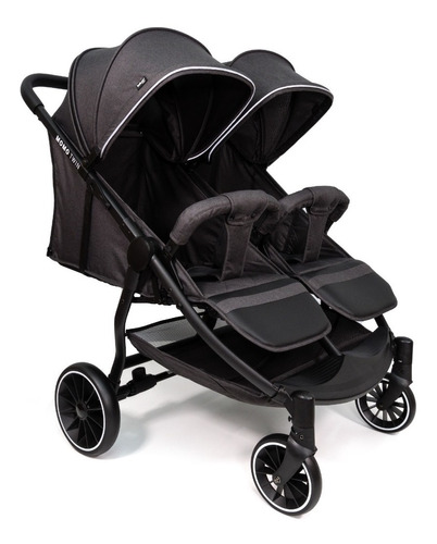 Coche Bebe Mellizos Belluno Baby Momo Twin Multiposicion Tul Color Negro Color del chasis Negro