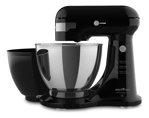 Batedeira Britânia Bbt505p 500w Double Bowl Inox Cor Preto Voltagem 110v