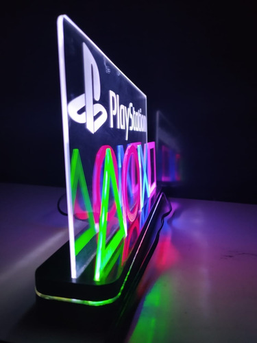 Imagem 4 de 5 de Abajur Luminária Led Playstation Sony Ps4 Xbox Símbolos 25cm
