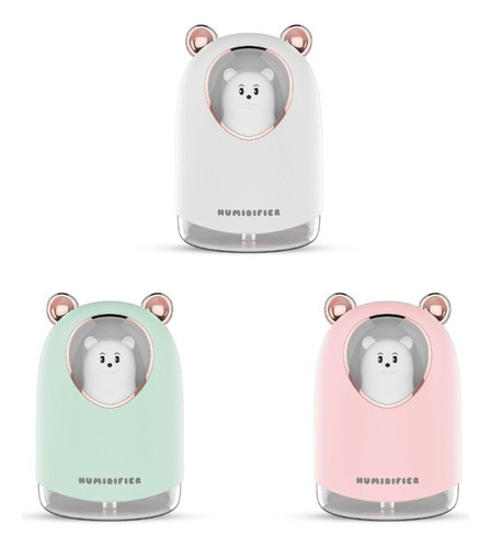 Difusor De Oso Humidificador Usb Luz Aromaterapia Kawai 