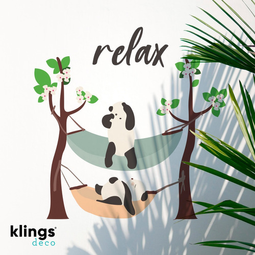 Vinilos Decorativos Frases Relax Pandas Descanso