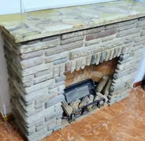 Comprar Estufa Hogar Tapa Mármol 3000k Con Leñero Refractario Beige