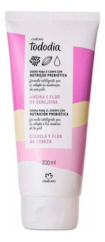 Crema desodorante corporal nutritiva Tododia Natura, 200 ml, tipo de paquete: tubo, fragancia a ciruela y flor de cerezo